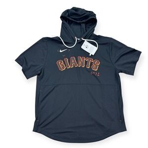 NWT Nike Giants Hoodie Shirt Men's Medium Springer Black Short Sleeve Athletic